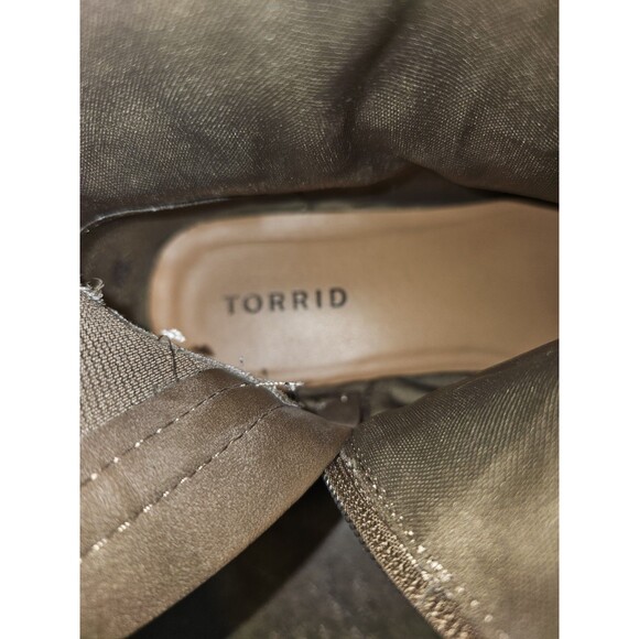 Torrid Wide Calf Stretch & Quilted Over Knee Boots Brown Taupe Womans Size 8.5 W - Picture 12 of 13